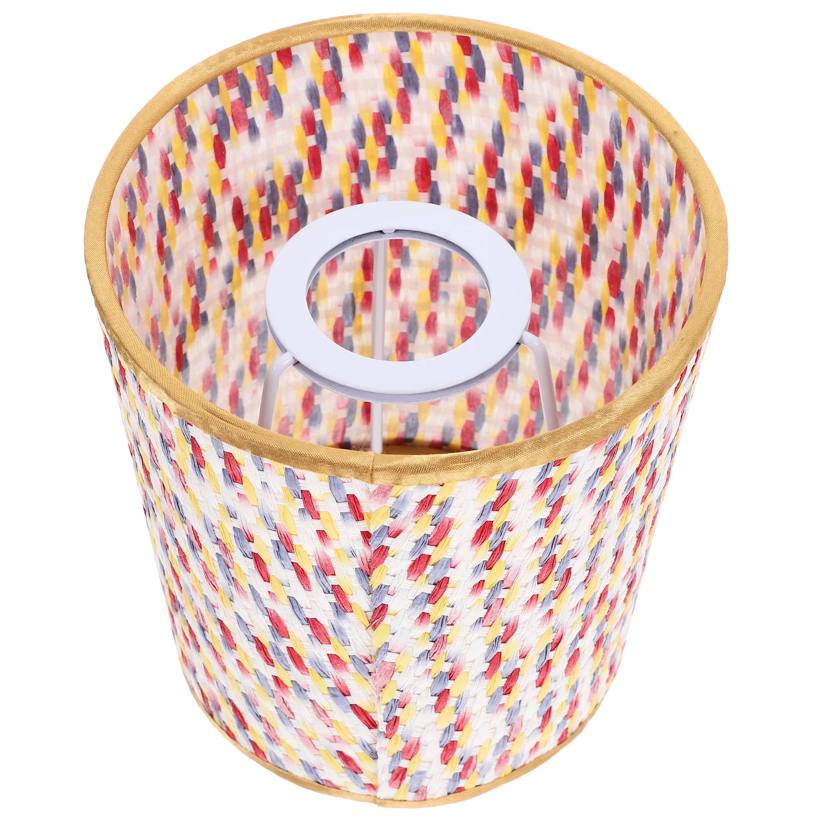 

Pvc Fabric Lampshade Shell Bedroom Colorful Woven Tapered Decoration Table Desk Ceiling Light Paper Rustic Cloth