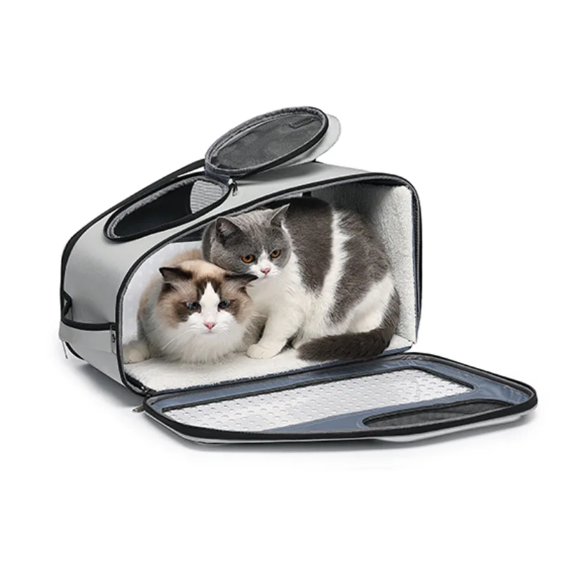 Pet supplies for outdoor portable cat backpack panoramic transparent foldable large capacity breathable puppy handbag