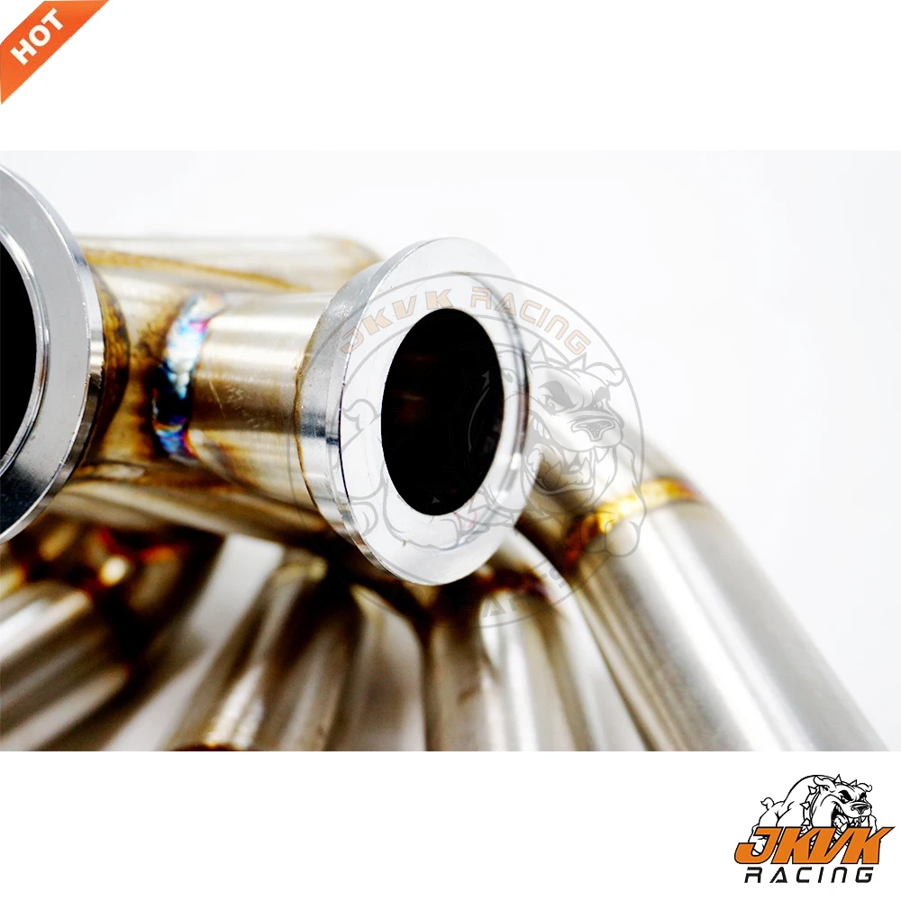 JKVK RACING 3.0‘’ V band SS304 3mm Steam Pipe  Equal Length Turbo Manifold  For To yo ta Supra Mk4 Le xus GS300 2JZGE