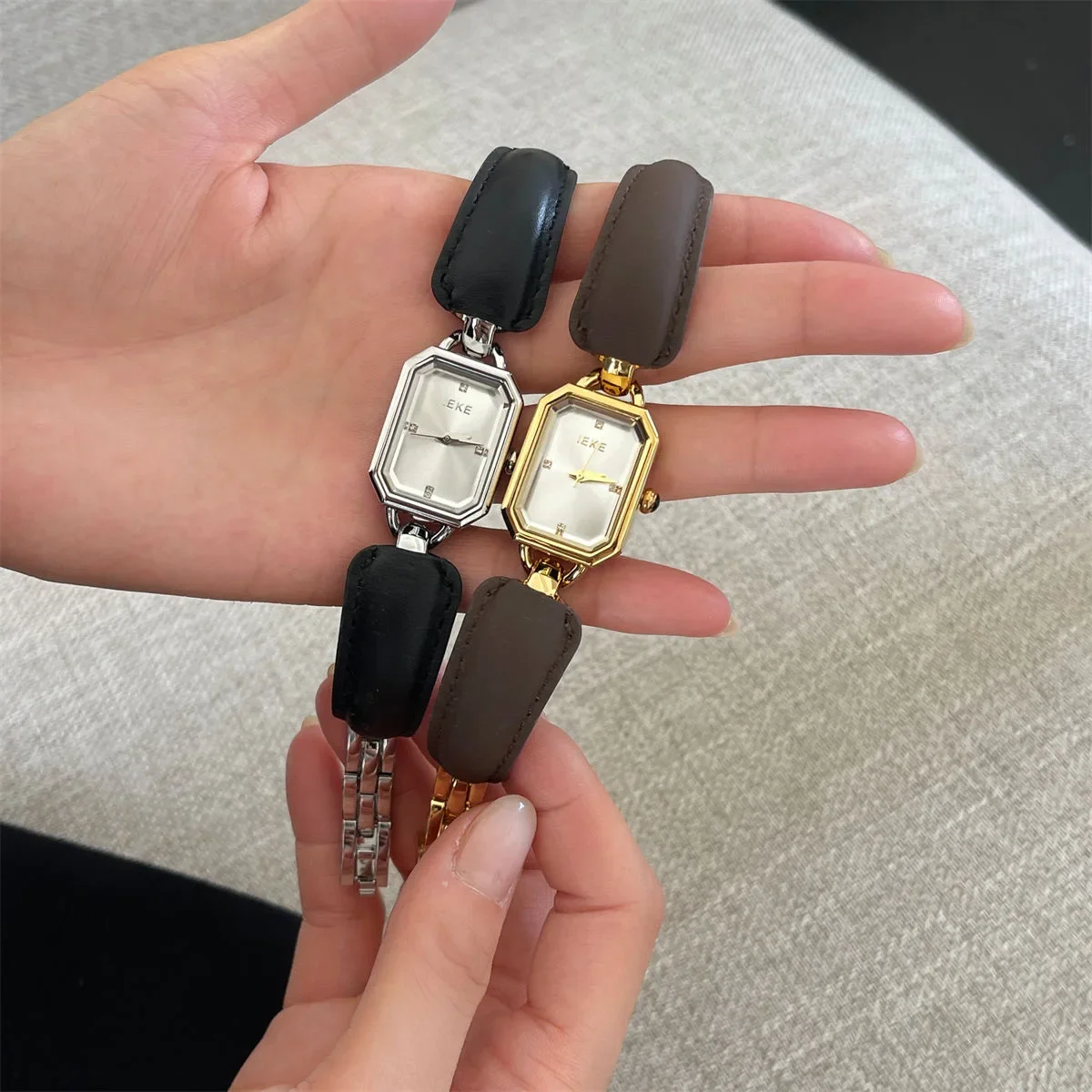 Women Quartz Watch Luxury Clock Fashion Rectangle Vintage Orologio Flower Shaped Bangle Bracelet Style Reloj Ladies Wristwatch