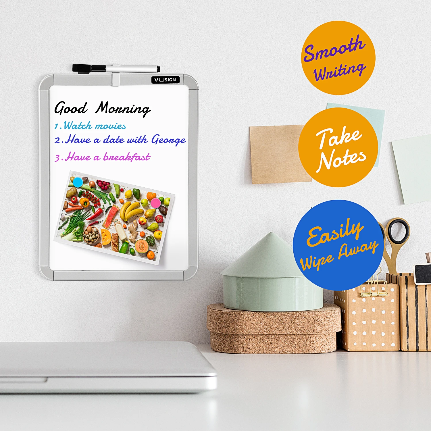 Небольшая доска для сухого стирания Deli 8,5x11 дюймов, портативная мини-белая доска для офиса, колледжа, дома и общежития