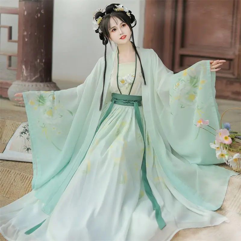 New Chinese Hanfu women's new Song dynasty original authentic traditional retro daily one-piece waist-length pleated skirt
