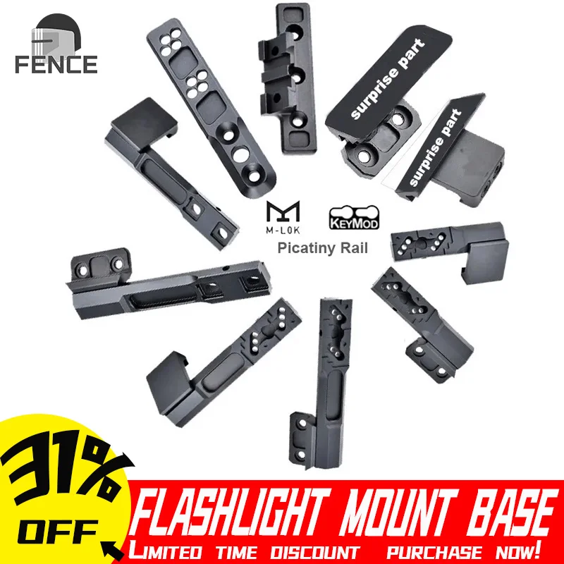 Wadsn M300 M600 Flashlight Offset Mount Base For PIcatiny Mlok keymod Outdoor Scout Light  Accessories