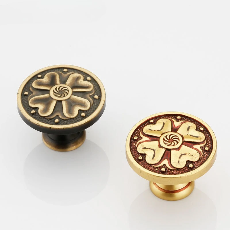 Classical Chinese style shoe cabinet cabinet handle antique brass drawer cabinet door single hole handles hardware