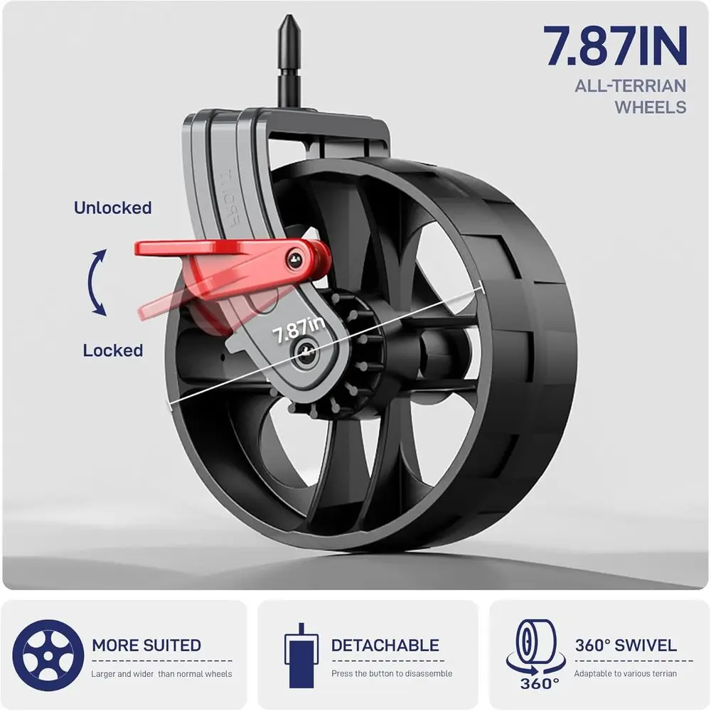 รถเข็นอเนกประสงค์พับได้พร้อมเบรกสำหรับการผจญภัยกลางแจ้ง ชายหาด และการช็อปปิ้ง