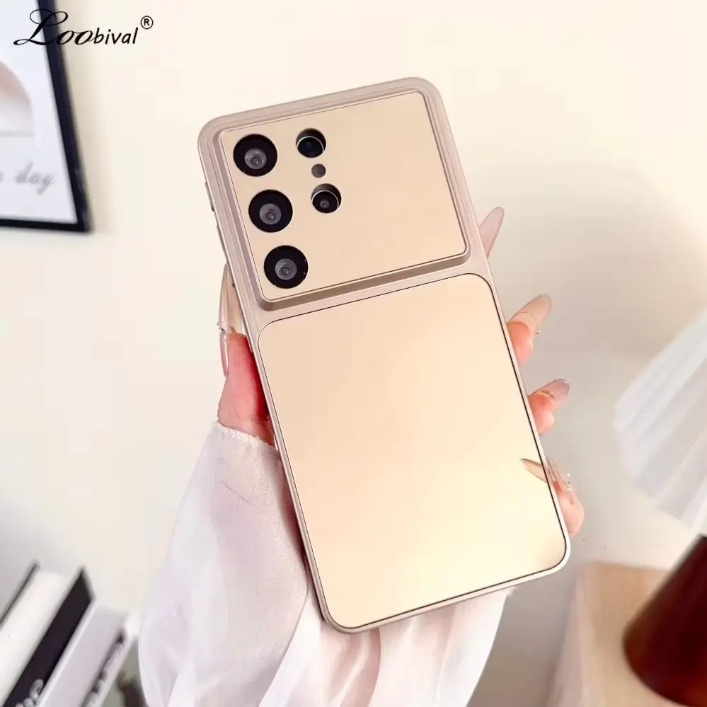Luxus-Spiegelhülle für Magsafe für Samsung Galaxy S26 S25 Ultra S24 Plus Magnetische Kabellose Ladefunktion Make-up Stoßfeste Abdeckung