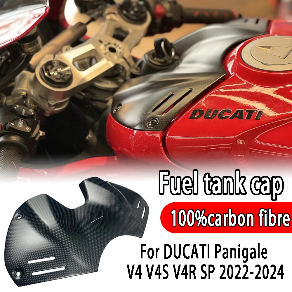 

For DUCATI Panigale V4 V4S V4R SP 2022-2024 100%Carbon fiber front battery cover fuel tank cover fairing motorcycle accessories