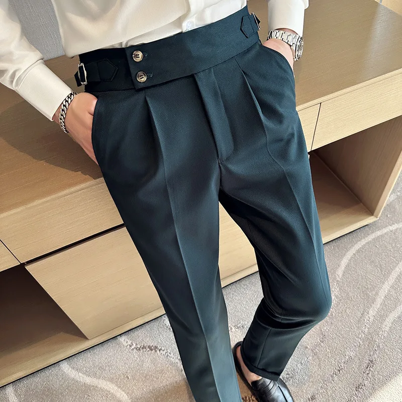 British Trousers for Men's Korean High Waisted Italian Business Casual Pants, Fashionable and New for Foreign Trade