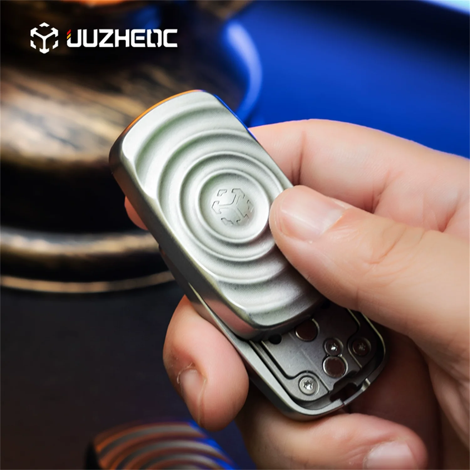 JUZHEN EDC Magnetic Fidget Slider Titanium alloy Fingertip Gyro Decompression Toys Black Technology Gift
