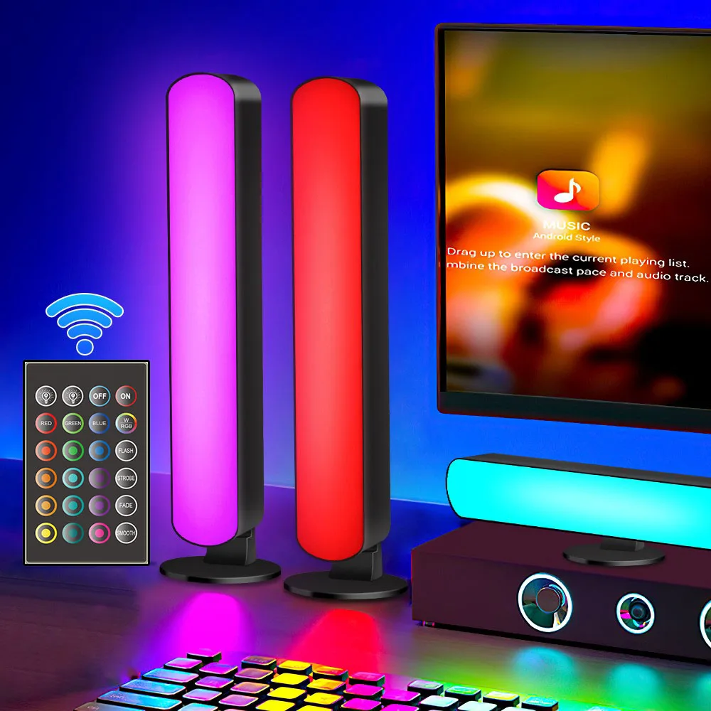 

RGB Пикап Свет Музыкальный Ритм Огни Модернизированная USB Перезаряжаемая Модель Рождественские Украшения Настольный RGB Световой Бар Музыкальный Ритм