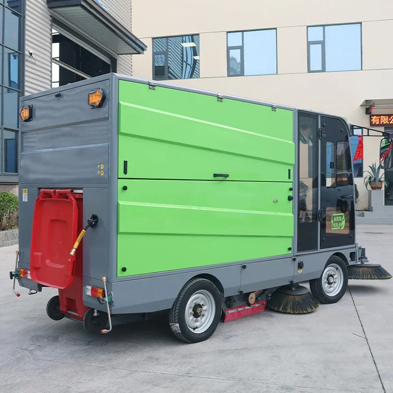 Equipped With Bin Cleaning Full Closed Electric Street Sweeper On Road Floor Sweeper
