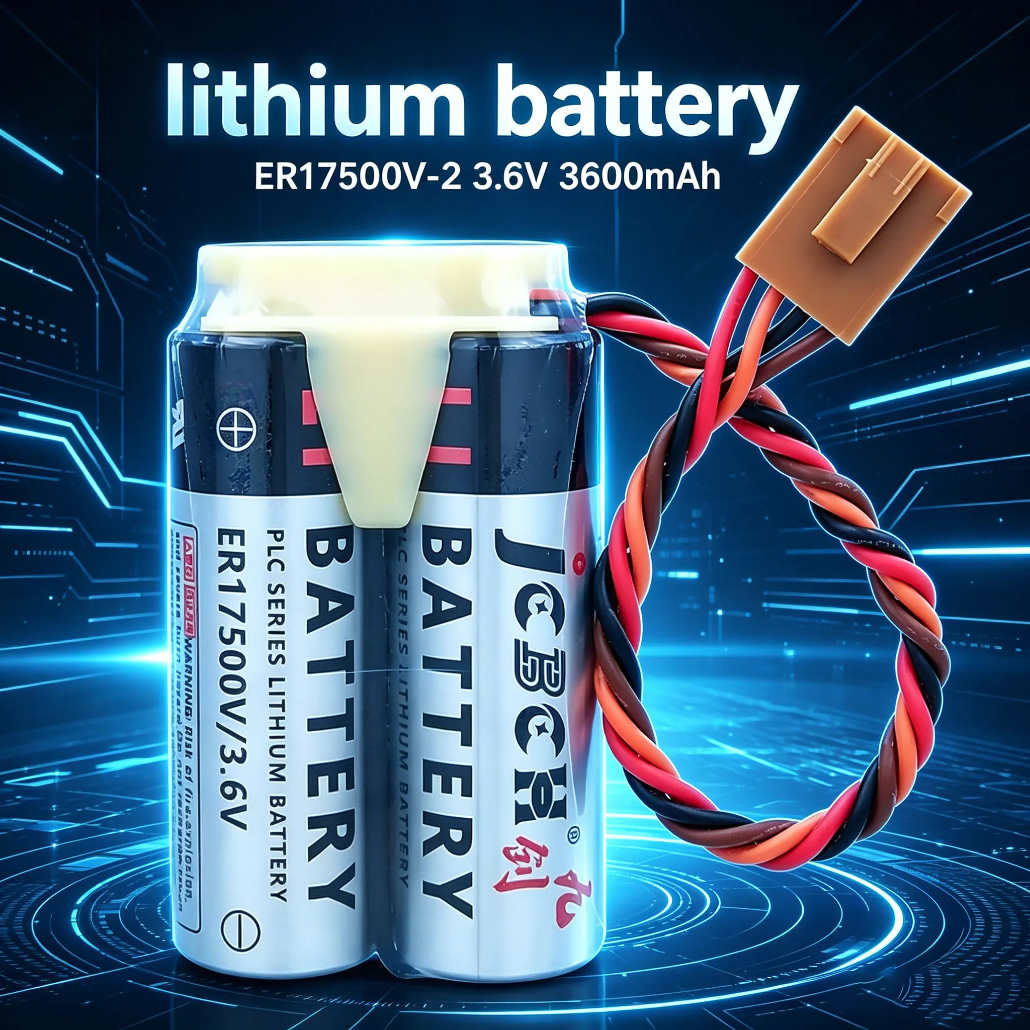 JCBCH ER17500V-2 Lithium battery pack 3.6V suitable for Kawasaki robot controller, machine tool arm coding driver