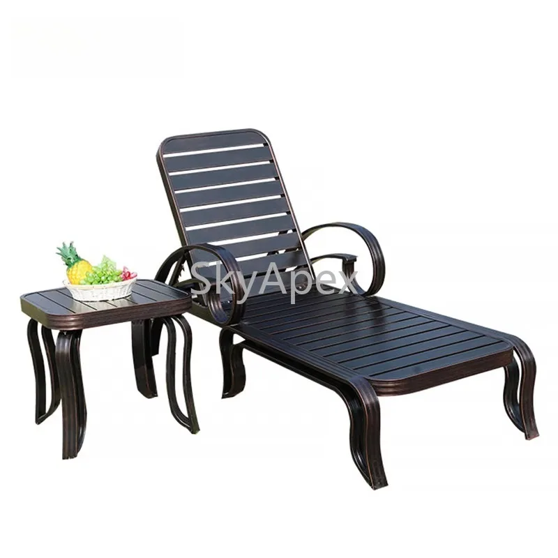 

Aluminum Outdoor Chaise Lounge Chair Adjustable for Poolside Beach Garden Patio Yard - Weather Resistant Reclining Sun Lounger