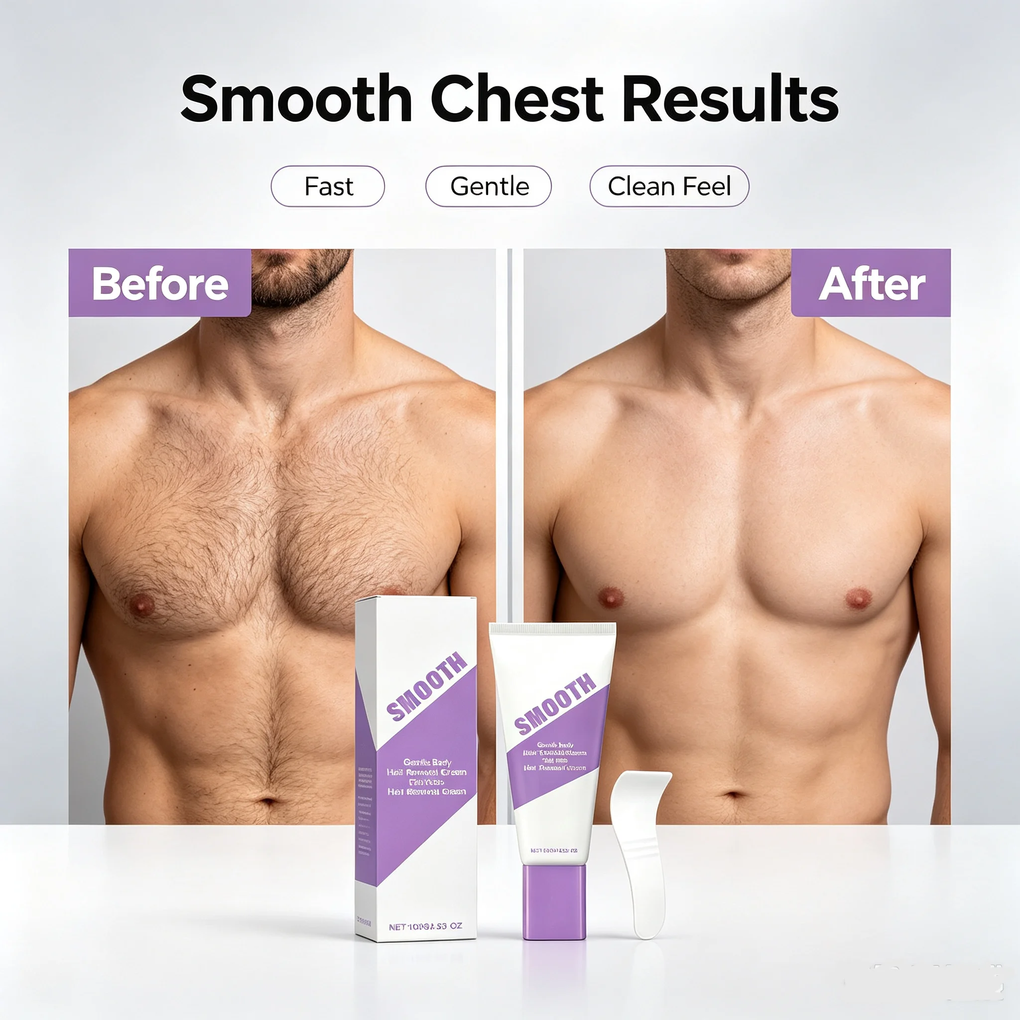 100g Smooth Gentle Hair Removal Cream Painless Body Hair Remover for Men Women Chest Legs Armpit Depilatory Cream With Scraper
