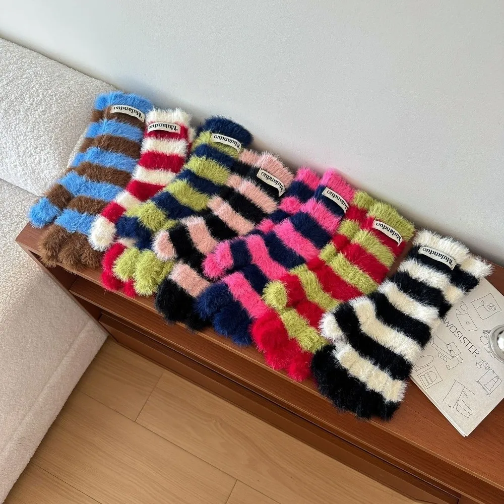 

Модные вязаные полосатые перчатки, ветрозащитные, защита от холода, теплые варежки, женские перчатки с сенсорным экраном