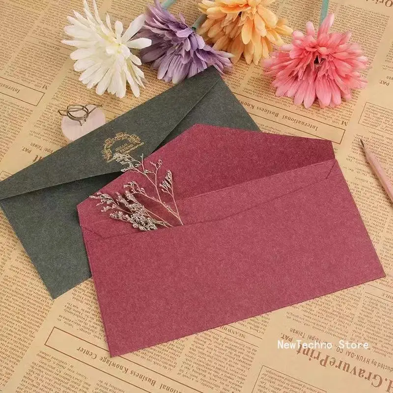 Vintage Gold Envelopes for Invitations Kraft Paper Gift Card Window Envelope Wedding Letter Set Mailer Stationery