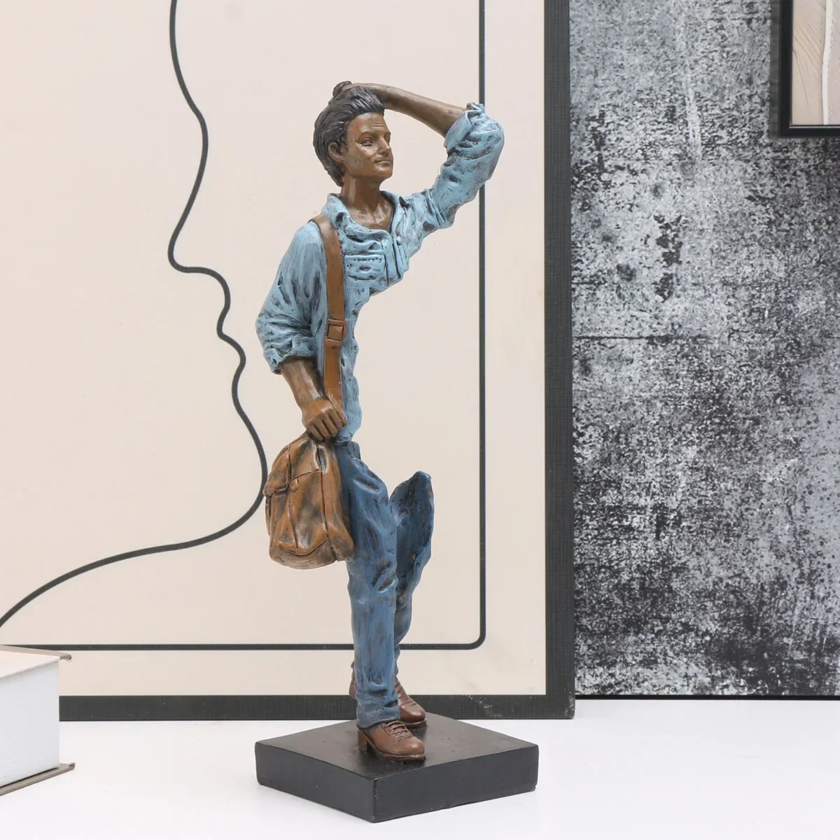 منحوتة المسافر - ديكور راتنج تجريدي للمنزل والمكتب، قطعة متعددة الاستخدامات للاستخدام الداخلي/الخارجي #6