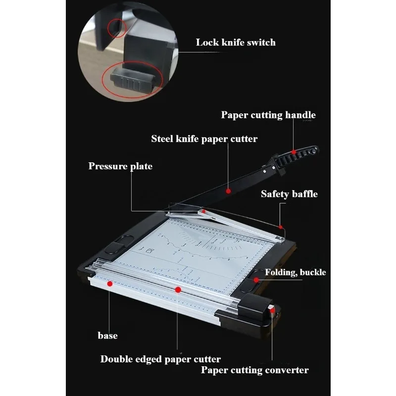 Taglierina di carta multifunzionale creativa Taglierina di carta 2 in 1 Tutta la taglierina di carta Linea punteggiata in pizzo Interruttore a coltello pieghevole per ufficio