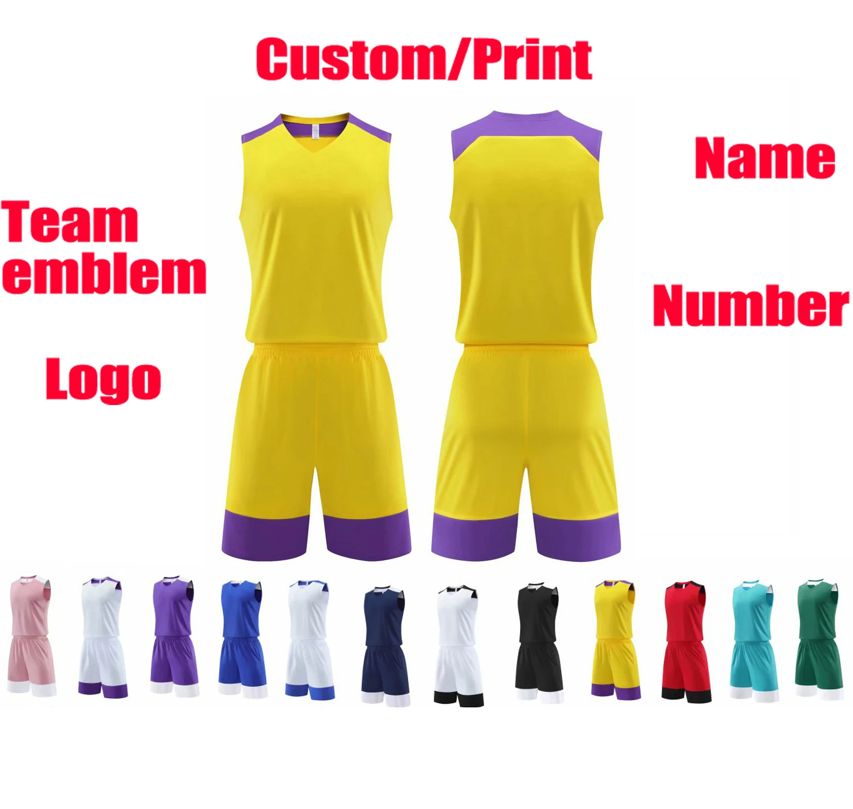 Basketball jersey Logo custom Basketball training suit DIY Adult and Kids clothes Sports vest Basketball jersey Sets Large size