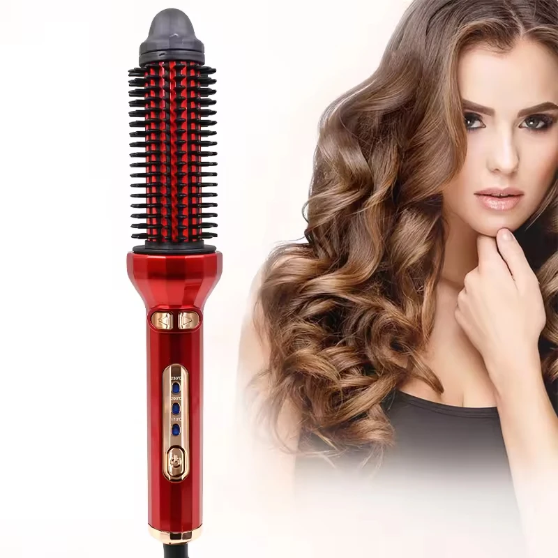 

Professional electric rotation automatic hair curler wave Heated Hair Curler Dual Voltage 2 in 1 hair straightener and curler