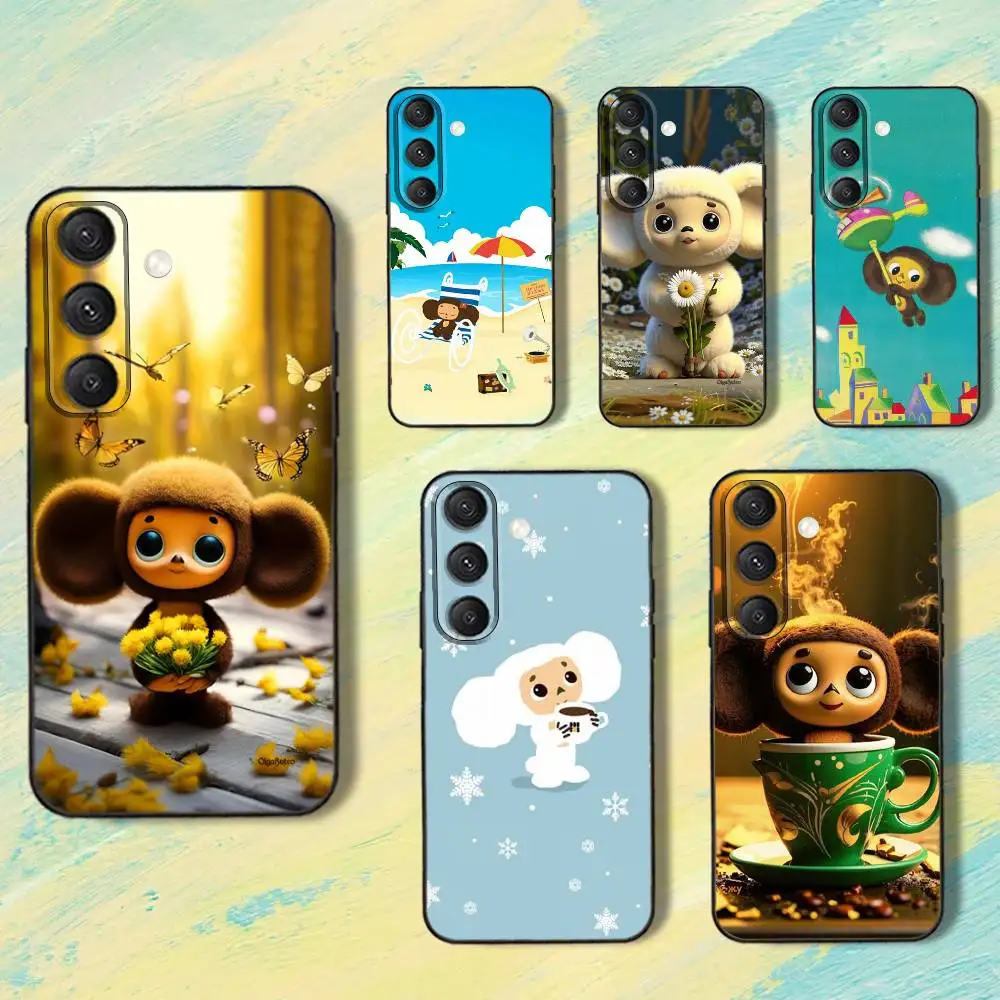 

CartoonS cool C-Cheburashka Phone Case For Samsung S25,S24,S10,S22,S21,S20,S23,Ultra,Plus,Lite,FE,Soft Silicone Black Cover