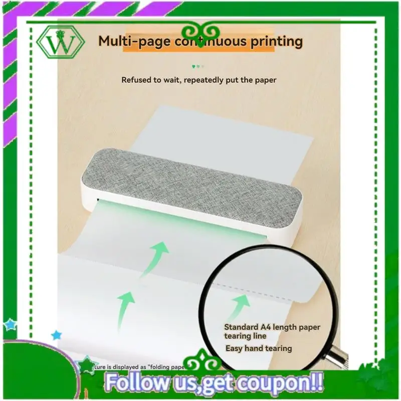 ABIK-A4 Thermal Paper For Peripage A40 Portable Quick Drying Long Term Retention Period Folded Paper