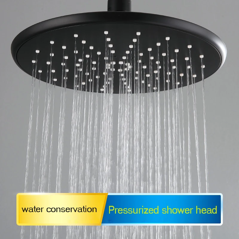BECOLA matte black shower head bathroom ABS plastic shower faucet fashion BLACK rainfall shower nozzle