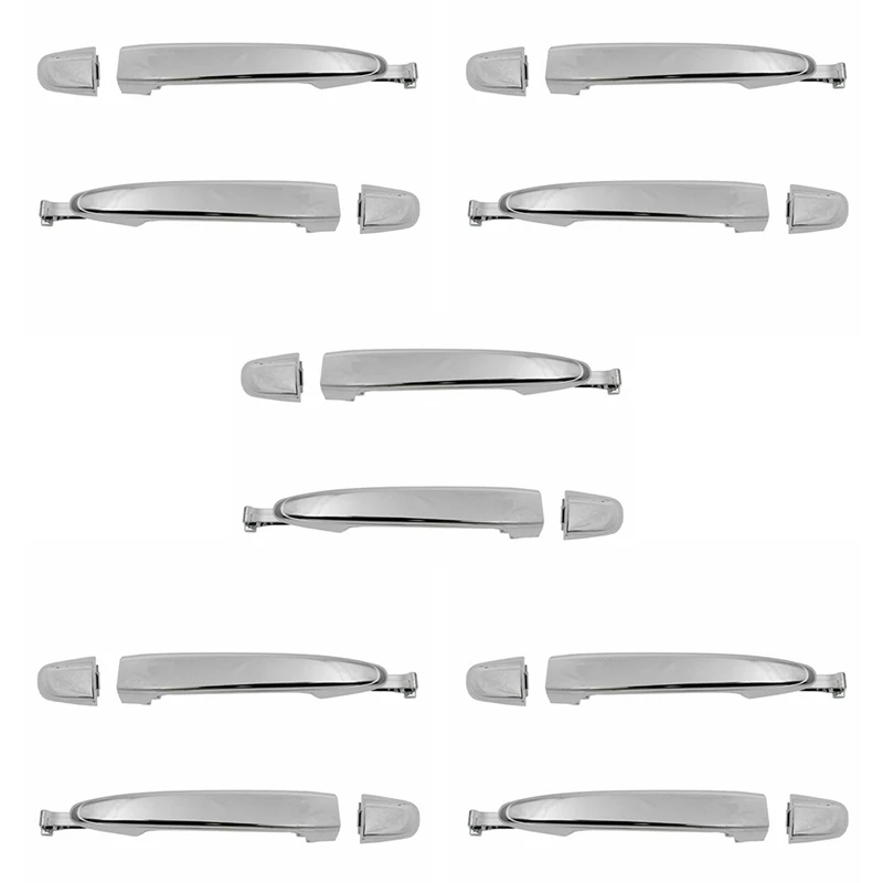 

10Pcs Rear Door Handle Exterior Door Handle For Toyota Sienna 2004-2010 69213-08020 69227-08040 Silver