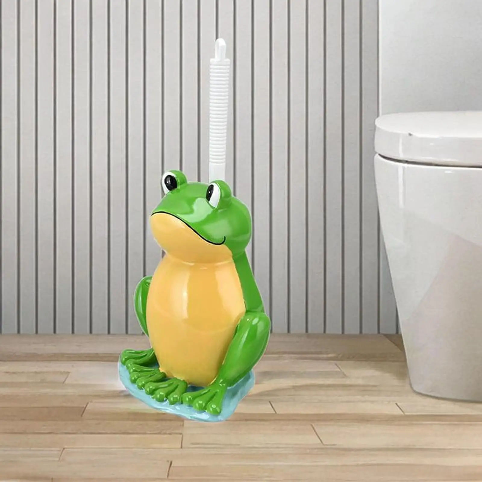 

Toilet Brush and Holder, Long Handle Toilet Bowl Cleaner Brush, Creative Frog Shape Cleaning Brush Set for Washroom Household