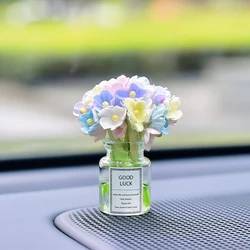 Ins Style Car Decoration Ornament Cute  Simulation Plum Flower Vase Auto Dashboard Decoration Gadgets For Woman Car Accessories