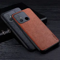 Luxury Leather Case For Xiaomi Redmi 12C Premium Business Style Retro Litchi Pattern Back Cover for xiaomi redmi 12c phone case