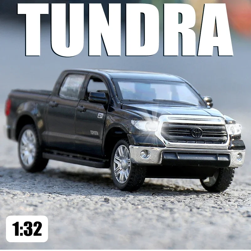 

1:32 Пикап Toyota Tundra, внедорожник, транспортер, модель автомобиля из сплава, литый под давлением металлический автомобиль, модель игрушечного автомобиля со звуком и фотомагнитом, игрушечный автомобиль для детей