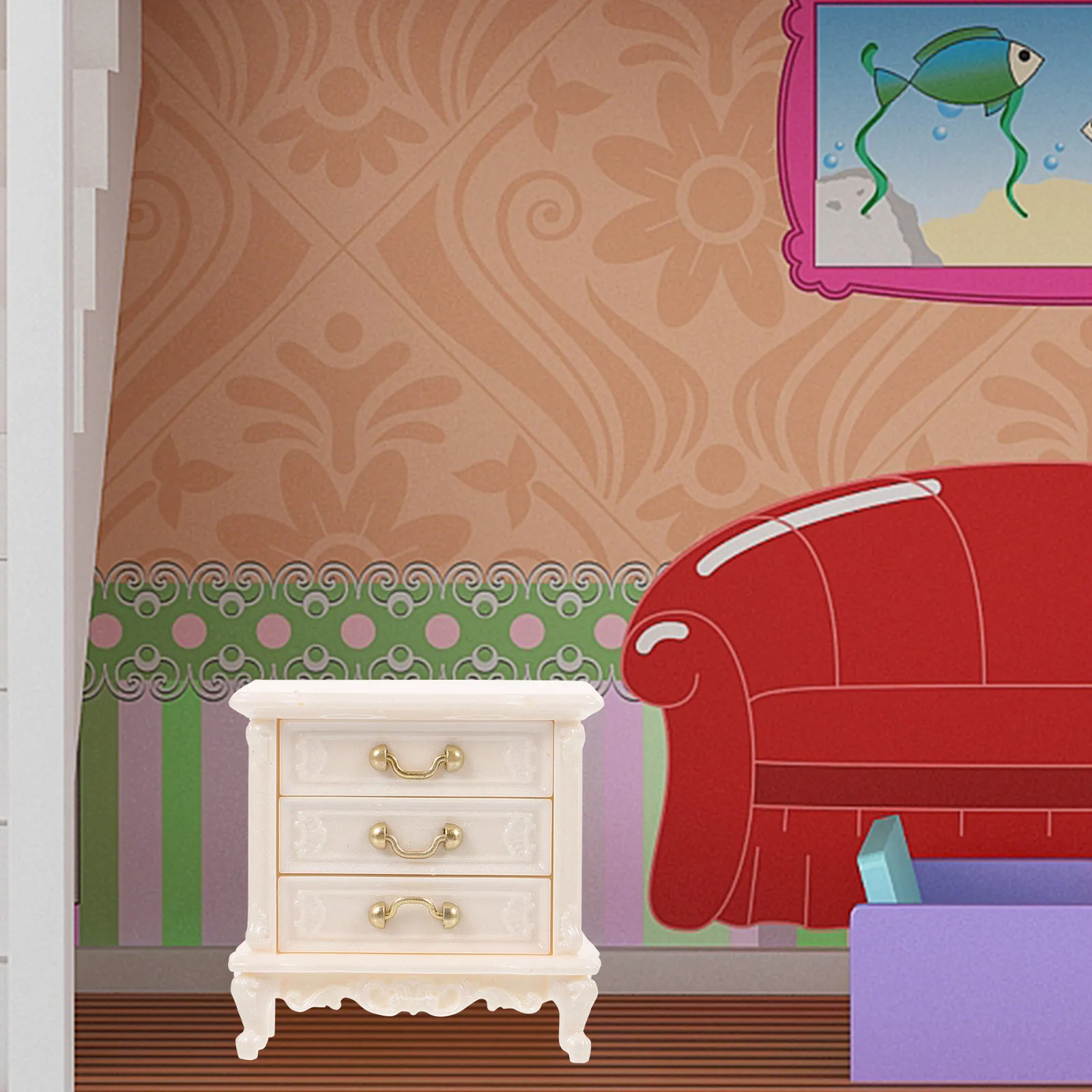 

Миниатюрный шкафчик для кукольного домика, креативный винтажный декор для спальни, книжные полки