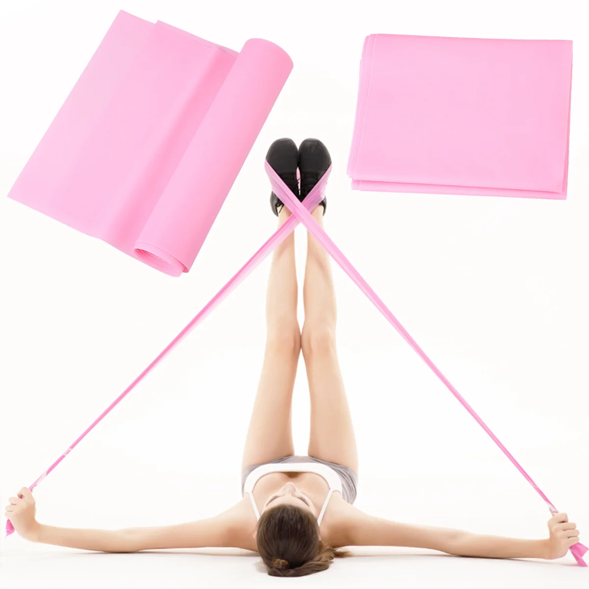 

3Pcs Elastic Yoga Strap Stretch Bands 2m Non-Slip Fitness Belt for Flexibility Improvement Pink Purple Blue Yoga Strap