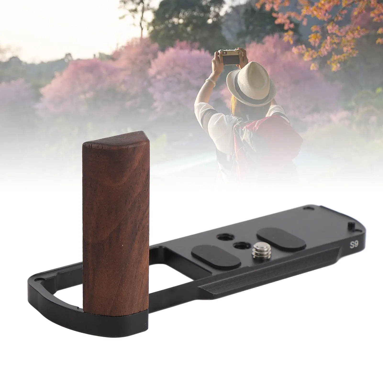 قبضة يد على شكل حرف L للكاميرا مع لوحة تحرير سريعة من سبائك الألومنيوم مضادة للانزلاق سهلة التركيب لكاميرا LUMIX S9