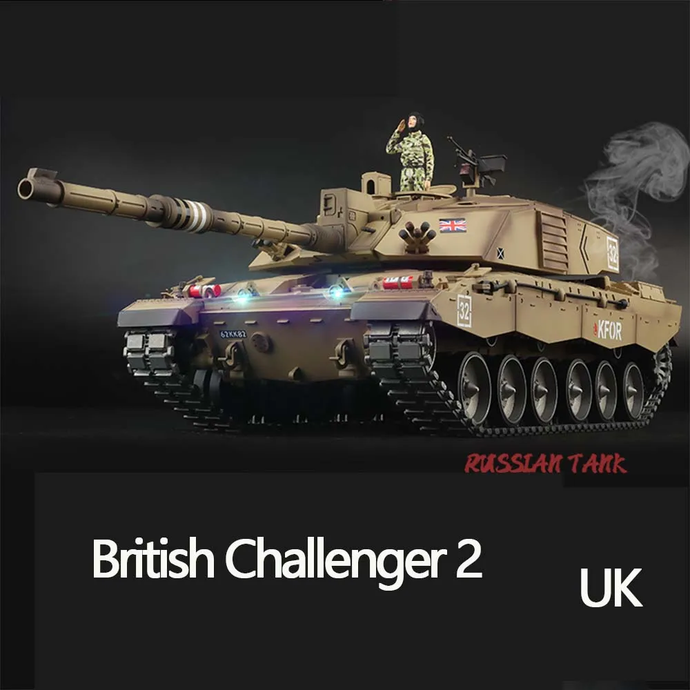 Henglong 1:16 3908 British Challenger II Rc czołg symulowany efekt dźwiękowy metalowe ramię wahadłowe wojskowe pojazdy gąsienicowe