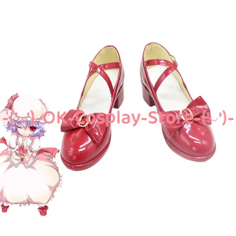 

[Customized] Game Touhou Project Remilia Scarlet Cosplay Shoes Anime Roleplay Props Carnival Holiday Party PU Leather Boots