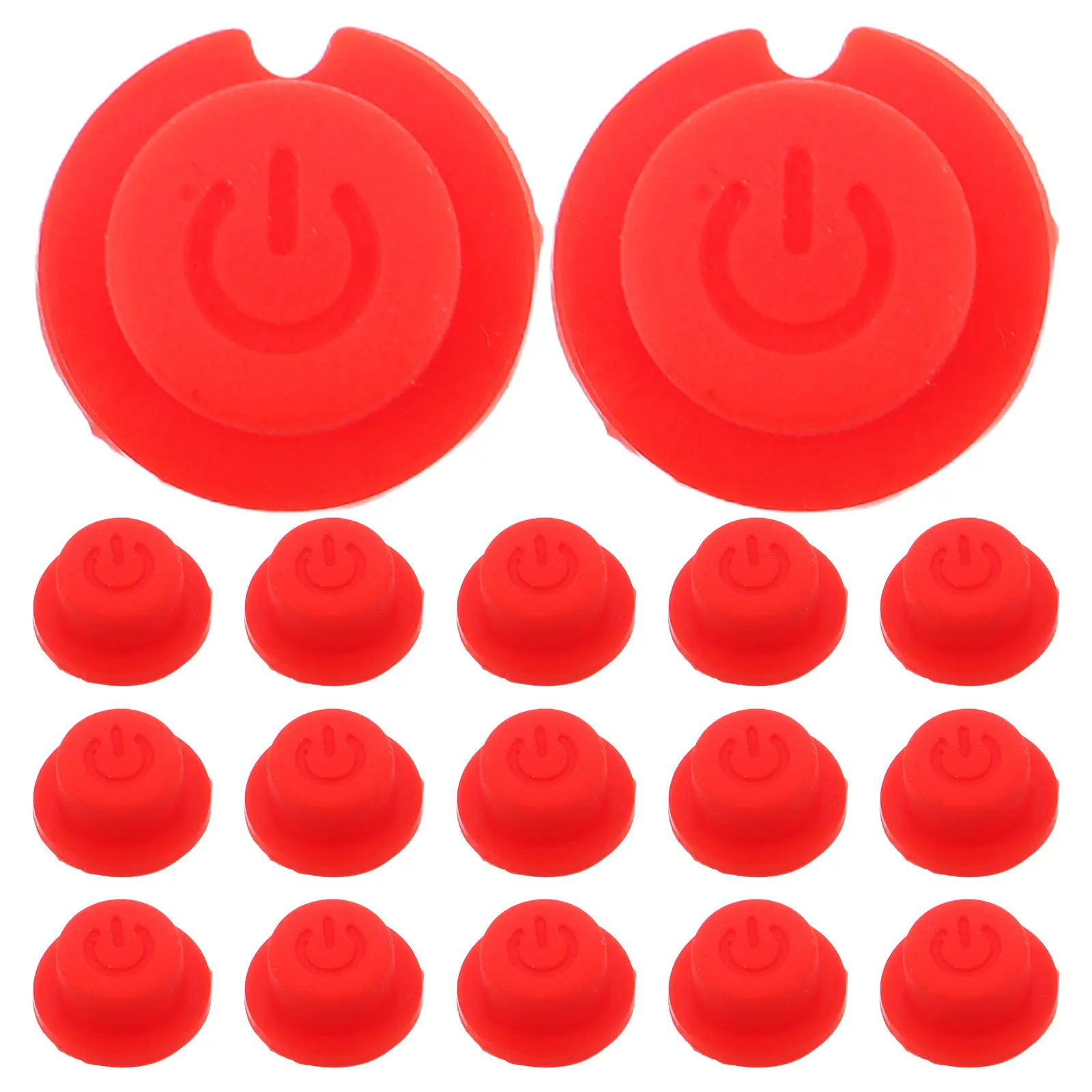 50Pcs Silicone Keycaps Round Button Cover Black 0.55x0.28 Inch Soft Push Button Cap for Remote Control Switch Replacement