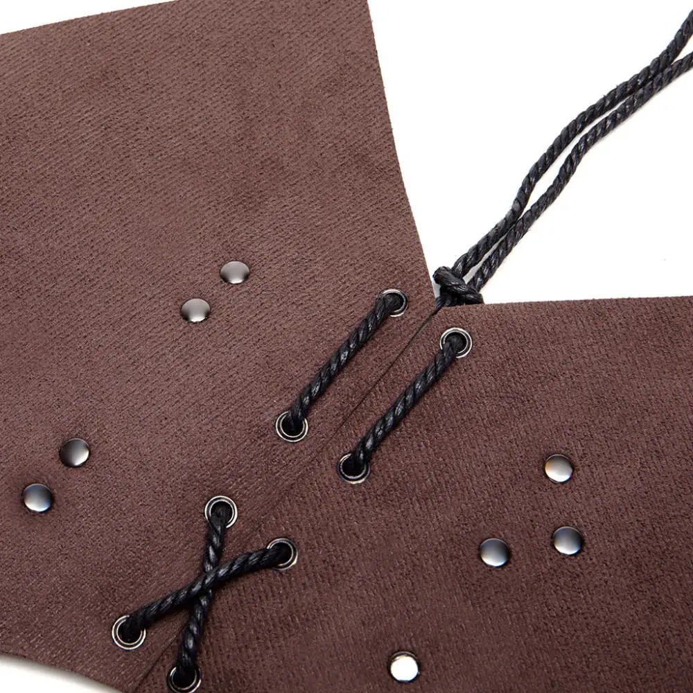 للجنسين Steampunk بو الجلود درع هالوين القرون الوسطى الشرير ريترو ستايل عباءة الترقوة سلسلة قلادة قلادة تزيين البني