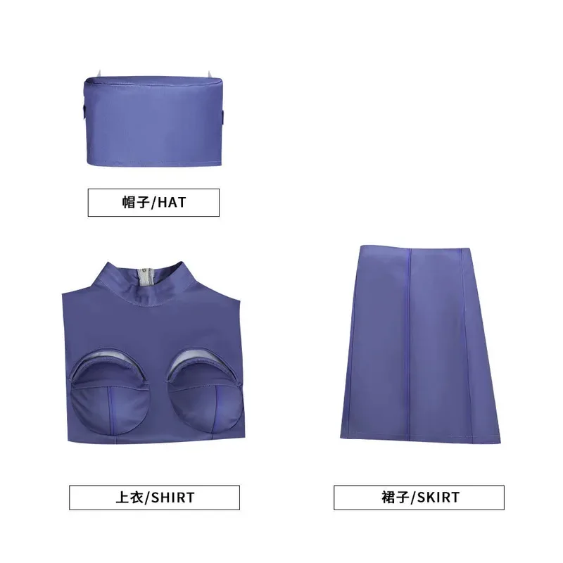 زي تنكري لفيلم مضيفة طيران عتيق للنساء، زي العنصر الخامس، زي الهالوين، زي الحفلات الرجعية