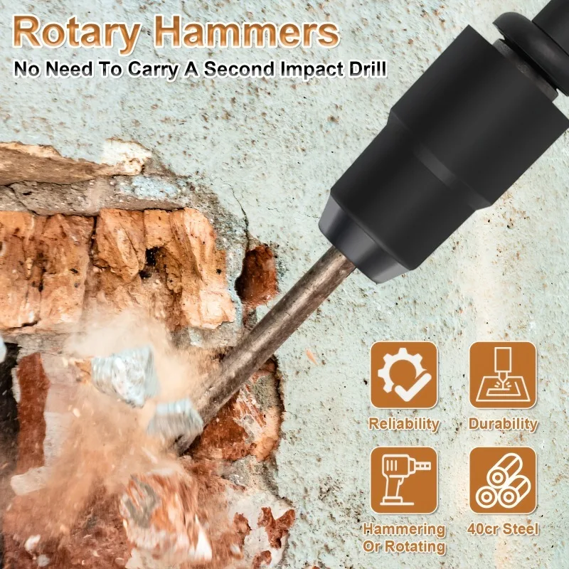 

1PC Durable 40Cr Steel SDS Max To SDS Plus Drill Adapter Black Conversion Tool for Rotary Hammer