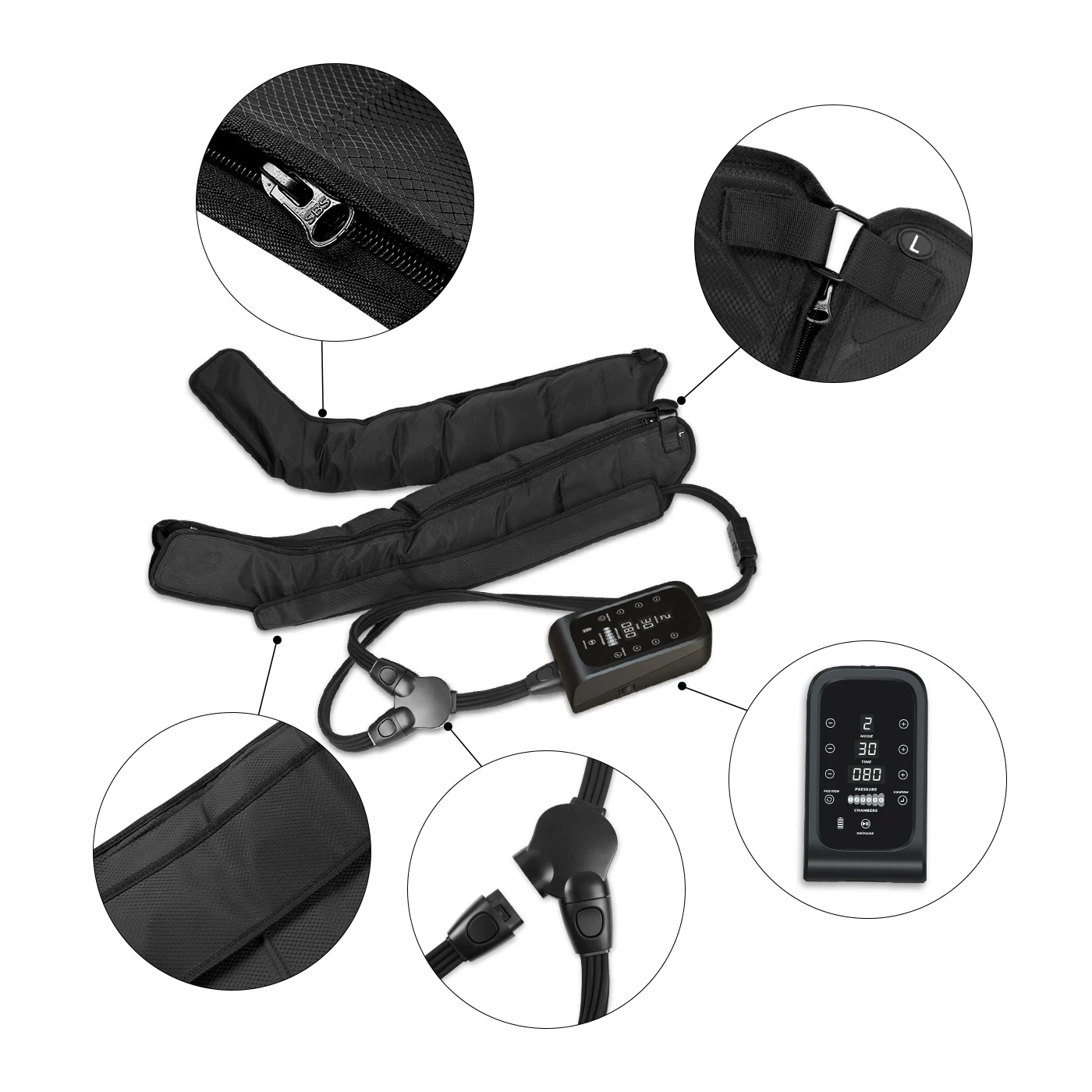 

2026 New Air Compression Leg Massager 6 Chamber Digital Screen Recovery Boots