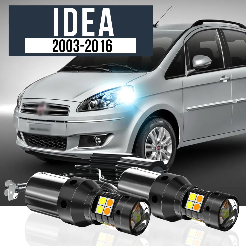 

2x LED Dual Mode Turn Signal+Daytime Running Light Blub DRL Canbus Accessories For Fiat Idea 2003-2016 2010 2011 2012 2013 2014