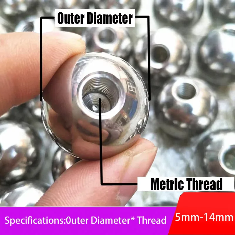 

M8 Thread Half Hole Metric 304 Stainless Steel Blind Hole Small Ball Half Hole 5mm-60mm Small Round Ball