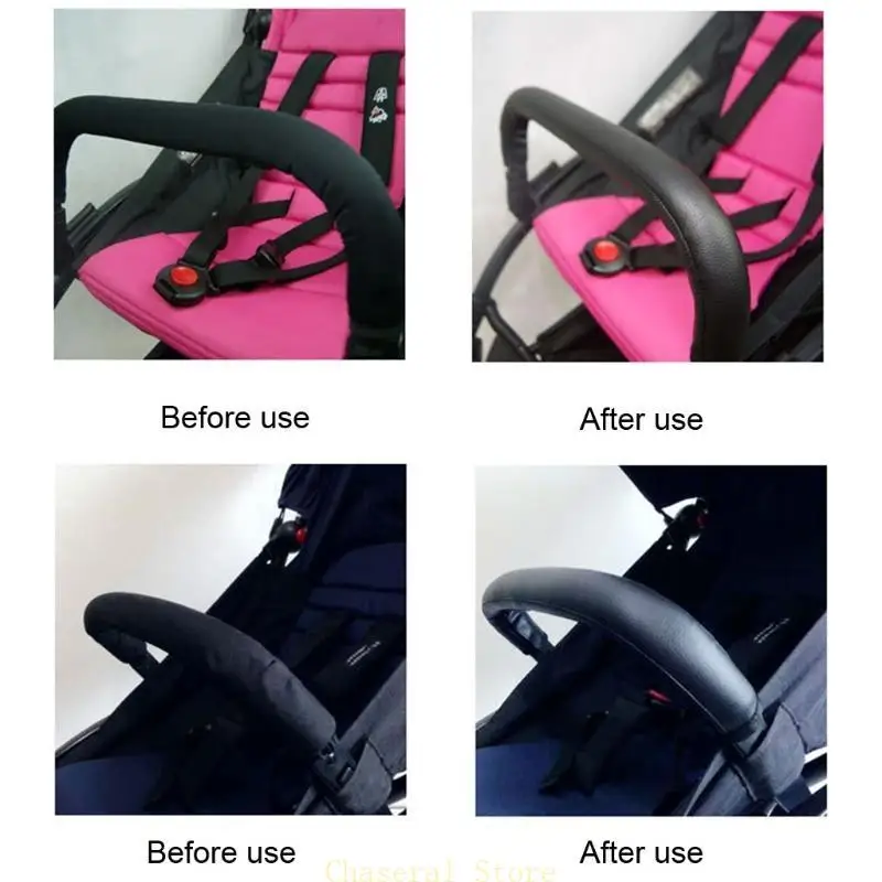 E7ce pram tay cầm PU bảo vệ da tay tay tay tay cho trường hợp phụ kiện xe đẩy trẻ