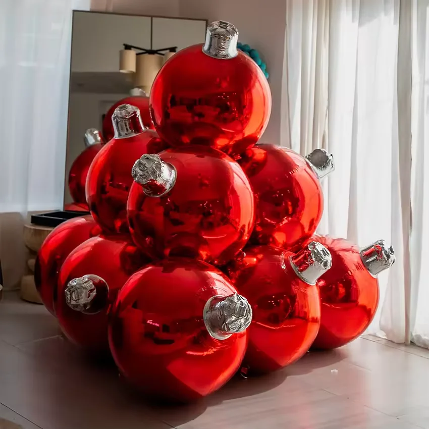 

Wholesale Giant Silver Sphere Reflective Christmas PVC 100cm Decoration Mirror Balloon Half Wall Inflatable Mirror Ball Disco