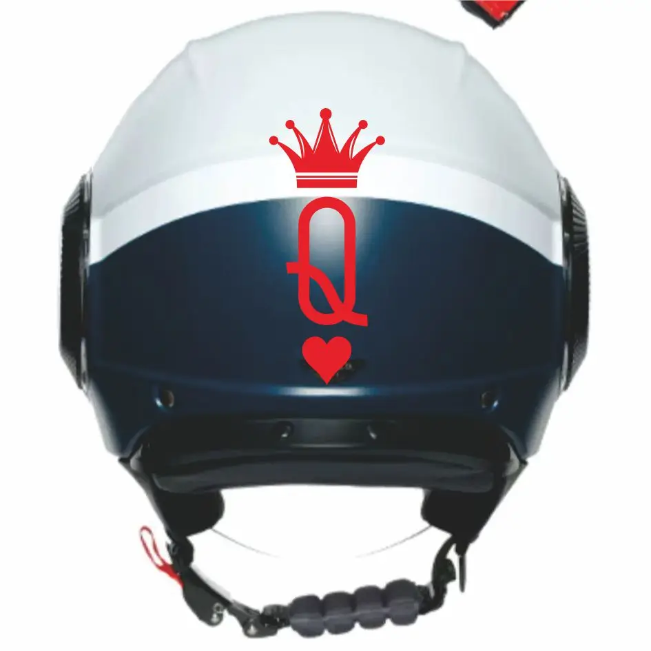 

Hot Motor Helmet Sticker Queen Vinyl Decals For Motorcycle Helmet Decal Decor Poker Royal Q Stickers Car Window