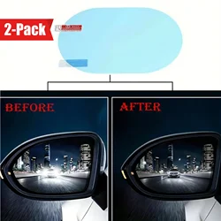 2pcs Universal Anti-Fog Anti-glare Rainproof Car Tuning Rearview Mirror Trim Film Cover Exterior Parts Car Glass Accessories