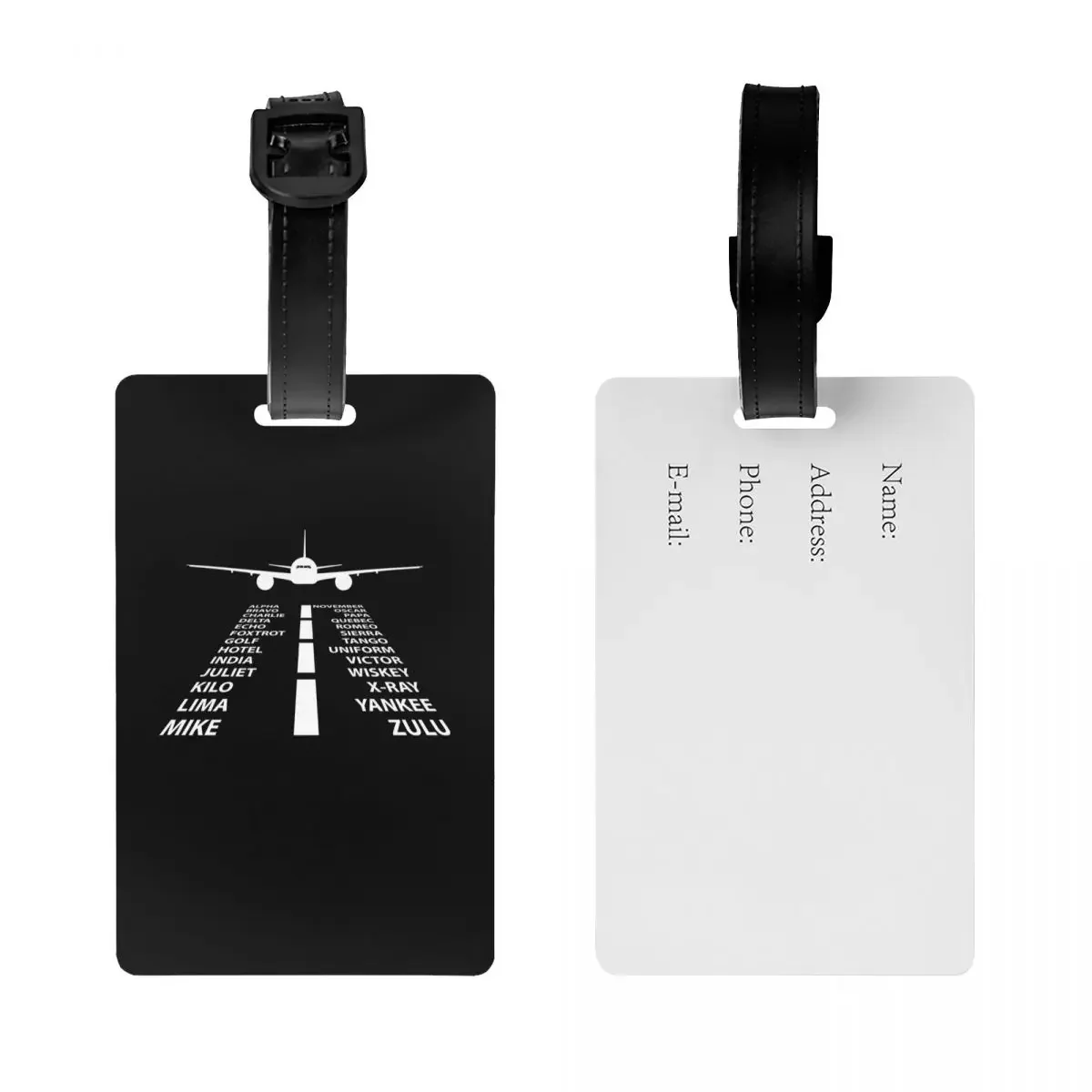 Phonetic Alphabet Pilot Airplane Aviation Gift Luggage Tag Aviator Air Fighter Travel Bag Suitcase Privacy Cover ID Label