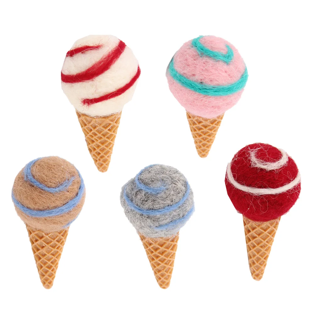 

5Pcs Felt Ice Cream Bouquet Decorations Christmas Ornaments Xmas Party Home Flower Arrangement Supplies Bouquet Decor
